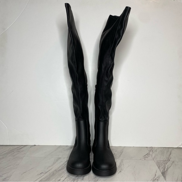 Jeffrey Campbell Black Over The Knee Boot 8 - Picture 2 of 15